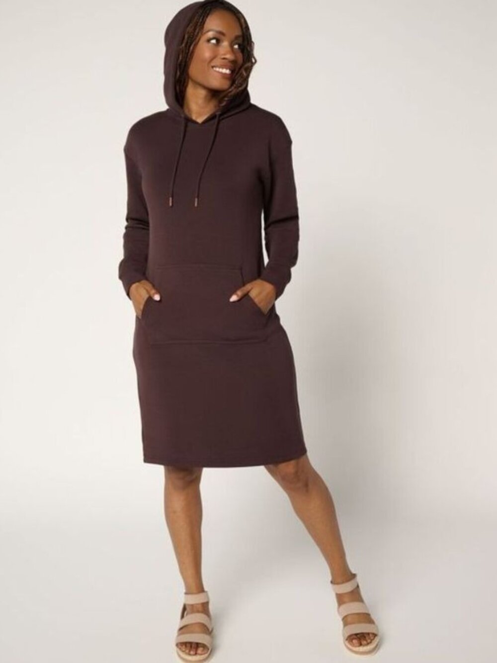 Belle by Kim Gravel Petite ScubaLuxe On the Go Hooded Dress Size Medium Petite